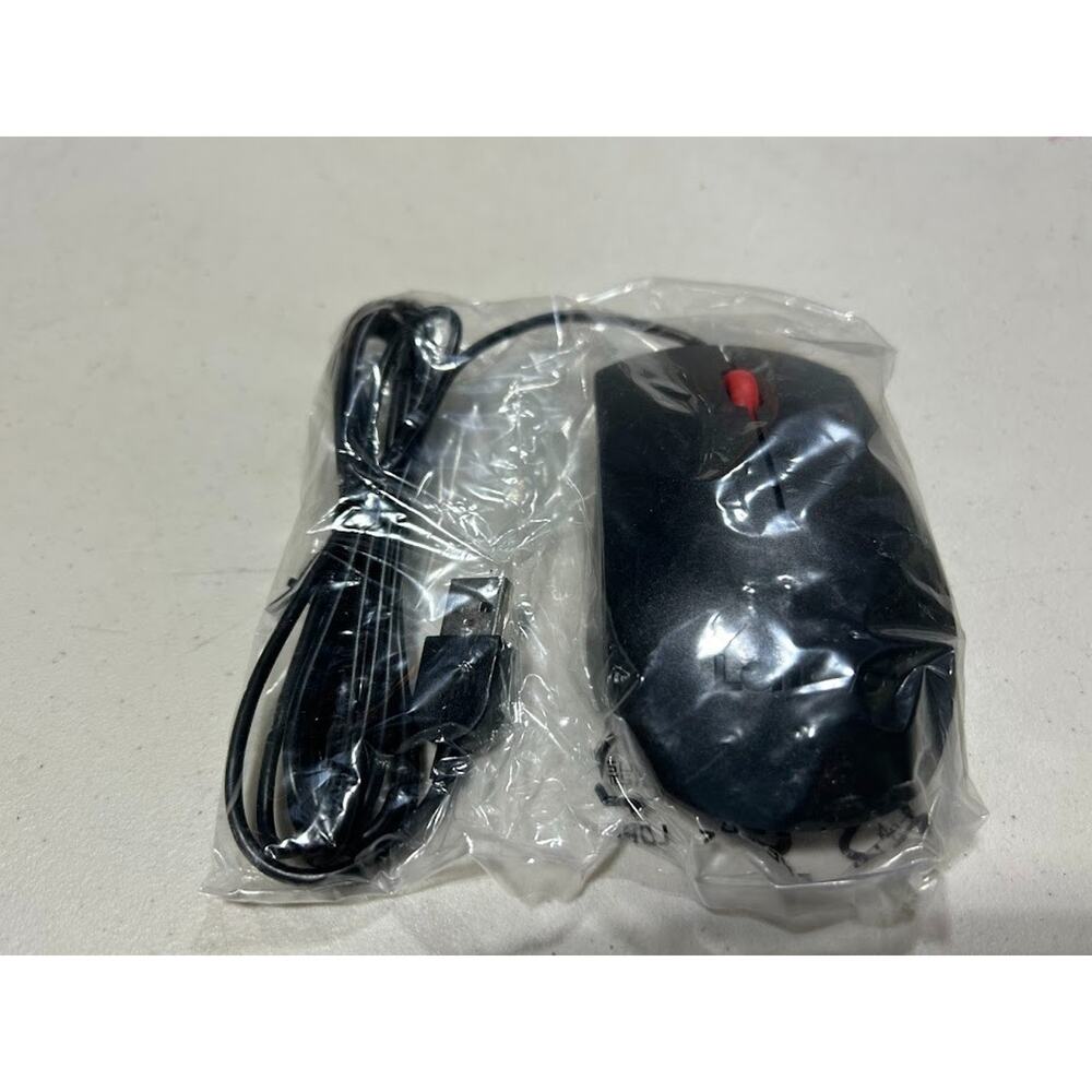 New Lenovo Essential USB Black Corded Mouse Wired 1PSM51M37185 Sealed
